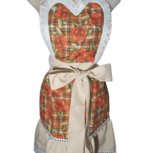 Avental - Saia Junino Artesanal Xadrez Floral Creme | DigoDanda