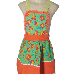 Avental - Saia Junino Artesanal Amarelo Floral com Xadrez Vermelho | DigoDanda